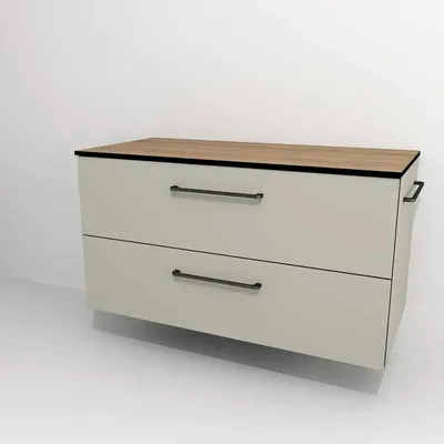 Produktbild von Devo Waschtischunterschrank mit 2 Schubladen Sonus 2.0 BxHxT 97 x 52 x 45 cm classico muschel/natural bardolino oak