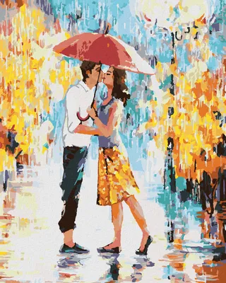 Produktbild von Zuty - Malen nach Zahlen - LIEBESPAAR IN PARIS MIT REGENSCHIRM II, 40x50 cm, mit Keilrahmen (bereits gespannt)