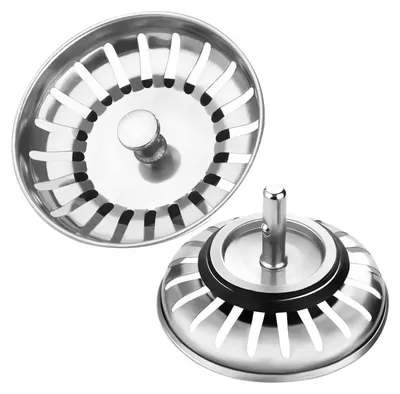 Obrázek produktu pro Sítko do dřezu, 2 kusy, nerezová ocel, 79 mm, pro ovládání excentrickým mechanismem