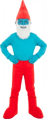 Produktbild von Papa Schlumpf-Kostüm für Kinder Die Schlümpfe blau-rot - 104 (3-4 Jahre)
