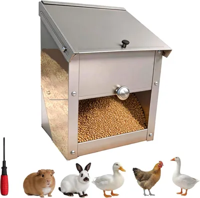 Geflügel-Futterstation aus Edelstahl, 3,63 kg, L