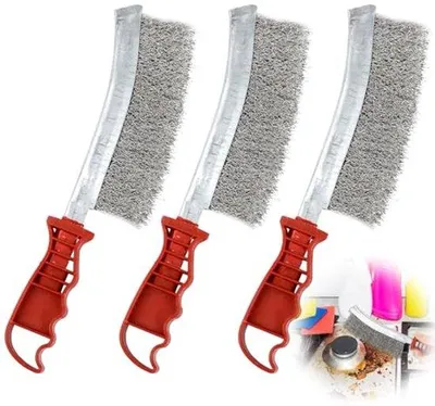 Produktbild von Handdrahtbürsten-Set 3-teilig - Edelstahl und Messing