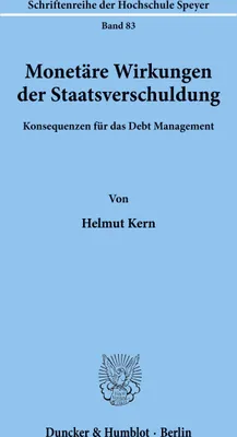 Produktbild von Monetäre Wirkungen der Staatsverschuldung.