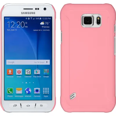 Produktbild von PhoneNatic Case kompatibel mit Samsung Galaxy S6 Active - Hülle rosa gummiert Hard-case + 2 Schutzfolien