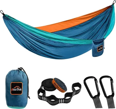 Produktbild von Famanu Campinghängematte doppelt oder einfach - leichte, tragbare Hängematte für Camping, Wandern, Backpacking