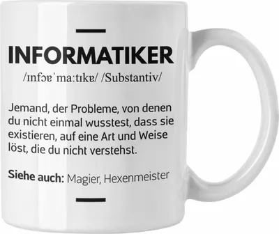 Produktbild von Trendation - Informatiker Tasse Geschenk Programmierer Gadget Lustig Geschenkidee Männer Zubehör Informatiklehrer IT (Weiß)