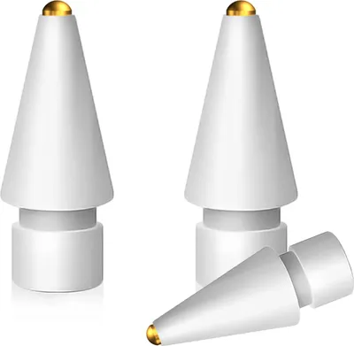 Produktbild von MMOBIEL 0,5mm Ersatzspitsen Kompatibel mit Apple Pencil Spitze - 3 Stück - Weiß