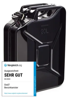 Produktbild von Oxid7® by BW Kraftstoffkanister Metall Benzinkanister 20 Liter - Schwarz RAL 9005 - UN-Zulassung - Hergestellt in Europa