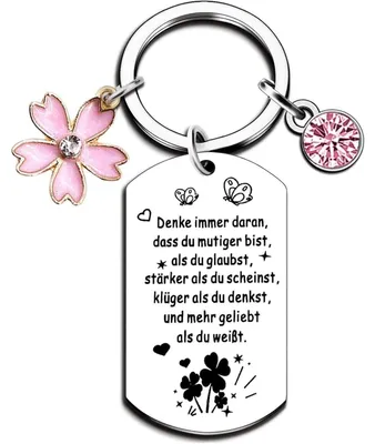 Immagine prodotto di Portachiavi a forma di cuore con ciondolo a forma di diamante rosa, in acciaio inossidabile, regalo per donne