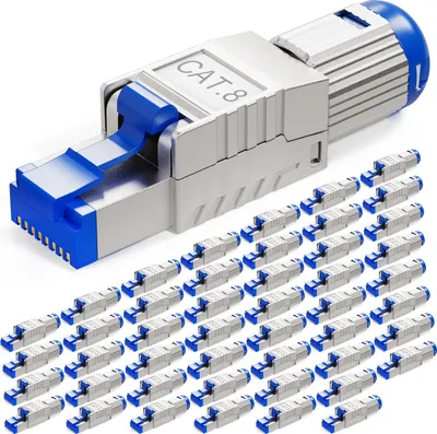 Produktbild von hb-digital 48x RJ45 Netzwerkstecker CAT 8 LAN Stecker PoE vergoldete Kontakte