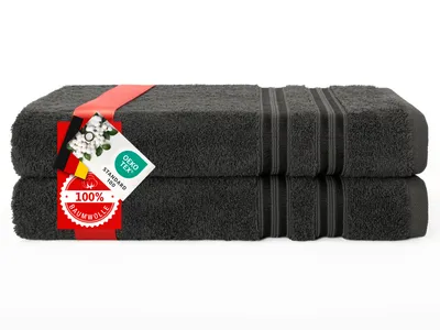 Produktbild von Hammetex Badetücher 2er Set 70x140 cm – 100% Baumwolle Frottier,  , mit Aufhängeschlaufe