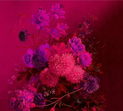 Produktbild von Tadessi Fototapete | Blumen | 3.00 m x 2.70 m | Lila | Rosa | Wandbild | Digitaldruck