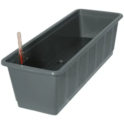 Image de Geli Balconnière AQUA GREEN Anthracite 60 cm avec système d'arrosage - plastique