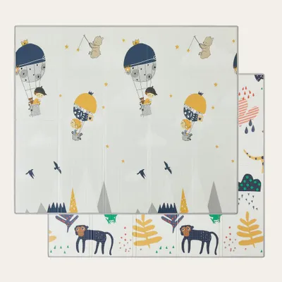 Productafbeelding van CASABEL Baby Speelmat 180×150 cm, Opvouwbaar, Waterdicht, Dik, Bergpatroon, Groot Formaat en Gemakkelijk Op te bergen