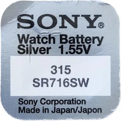 Obrázek produktu pro Sony 315 baterie pro kvarc hodinky s oxidy stříbrnými 1 55V