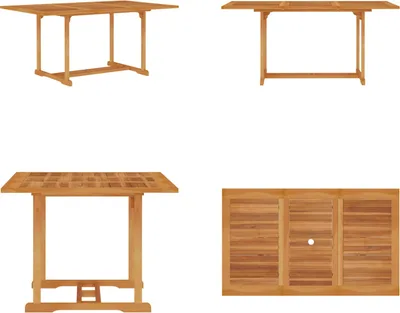 Image de vidaXL Table de jardin 150x90x75 cm Teck Bois Massif - Table de jardin - Table de salle à manger