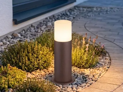 Produktbild von LED Außen Sockelleuchte Aluminium Rostoptik, Höhe 30cm für Garten Wegbeleuchtung