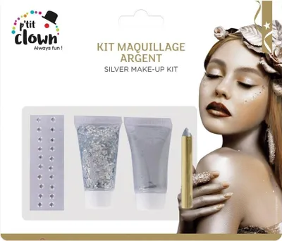 Image de Kit de maquillage avec paillettes argentées - taille unique