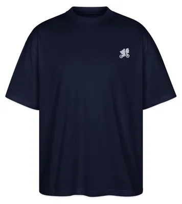 Produktbild von Spreadshirt E.T. Im Fahrradkorb Als Stickmotiv Oversize Uni T-Shirt, M, Navy
