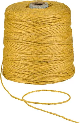 Produktbild von Juteschnur Gelb, 500 m, 2 mm, 1 kg, Jutegarn für Häkeln, Makramee, Garten