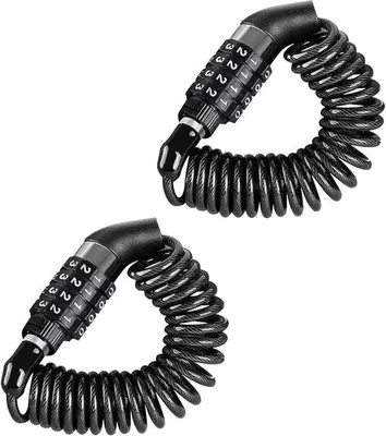 Immagine prodotto di Lucchetto per bicicletta con combinazione - Antifurto - 2 pezzi - Nero