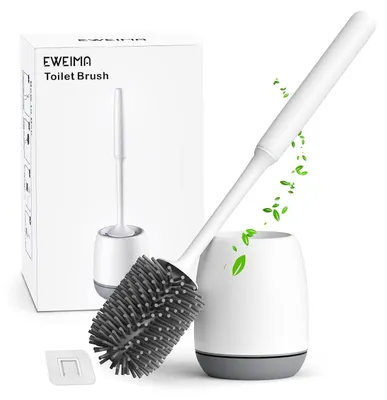 Image de Brosse WC silicone - Fixation murale et support - Séchage rapide