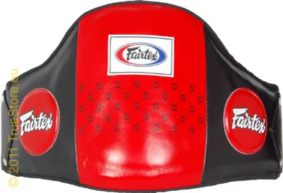 Produktbild von Fairtex BPV1 Leder Bauchpanzer, Farbe Rot/Schwarz