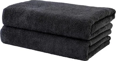 Produktbild von Famanu Mikrofaser-Handtuch für Haar – Professionelle Qualität – Schnelltrocknend – 50 x 101 cm – Schwarz