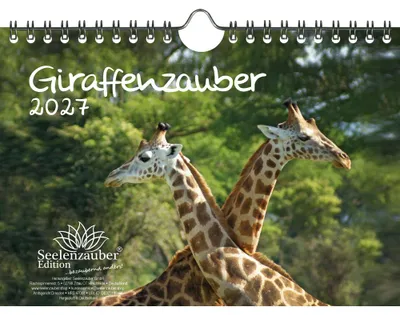 Produktbild von Giraffenzauber DIN A5 Kalender für 2027 Giraffen - Seelenzauber