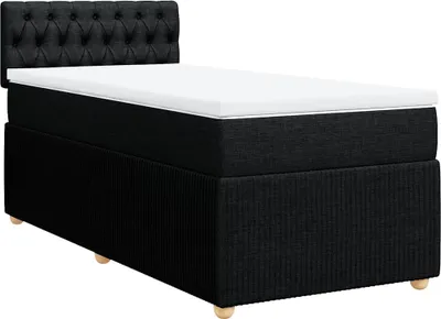 Produktbild von vidaXL Boxspringbett mit Matratze Schwarz 90x200 cm Stoff