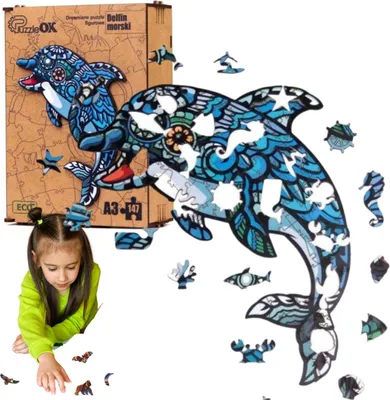 Produktbild von Holzpuzzle Meerdelfin Fischpuzzle Pua3-00716