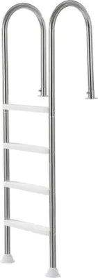 Produktbild von 4-stufige Poolleiter 120kg - Pool Einstieg mit 2 Handläufen - Ideal für 137cm Pool mit Deck - Stabile Badeleiter