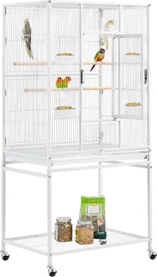 Imagen del producto de Jaula para pájaros Silecomplaza, jaula para aves, aviario, casa para pájaros con ruedas, ideal para periquitos, loros y aves en general
