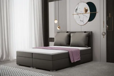 Produktbild von Boxspringbett Schlafzimmerbett MATRO 120x200cm in Stoff Soro Taupe