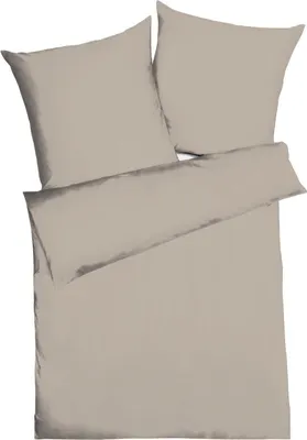 Produktbild von Mako-Satin-Bettwäsche - Cappuccinofarben - 200 x 200 cm - mit Reißverschluss