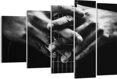Produktbild von Bild auf Leinwand - Leinwandbild - 5 Teile - Gitarre Musiker Musik - 150x100cm - Wand Bild - Wanddeko - Wandbilder - Leinwanddruck - Bilder - Wanddekoration - Leinwand bilder - EG150x100-4960