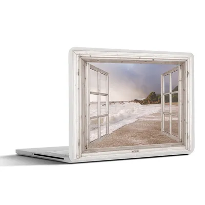 Produktbild von MuchoWow® Laptop Aufkleber Sticker Cover Aussicht - Strand - Meer 32.5x23.5 cm - Sticker für Laptop - Selbstklebend