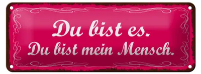 Produktbild von Blechschild Spruch 27x10cm Du bist es du bist mein Mensch Dekoration