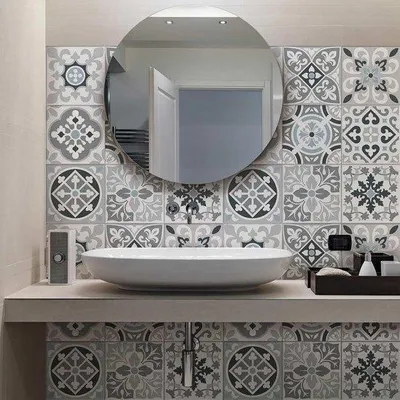 Obrázok produktu pre Obklady do kúpeľne a kuchyne – 12 ks, 15 x 15 cm – vodotesná PVC dekorácia na stenu – mozaikové cementové obklady v štýle azulejos