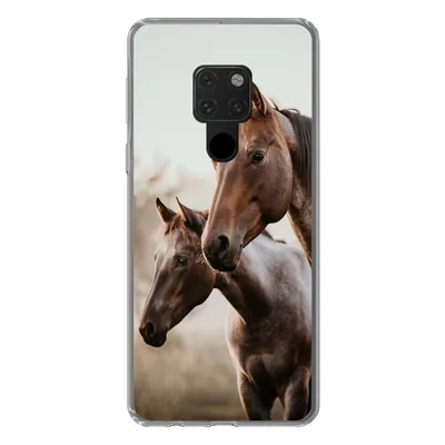 Produktbild von MuchoWow® Handyhülle Schutzhülle Hülle für Huawei P40 Lite Pferde - Natur - Braun Silikon Softcase Handy Hülle - Handy