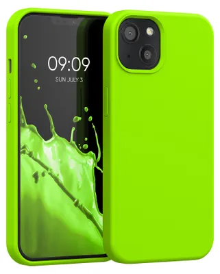 Produktbild von kwmobile Handyhülle für iPhone 13 Hülle, für iPhone 13 Case - Hülle Silikon - kabelloses Laden - Neon Gelb