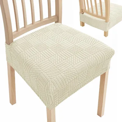 Produktbild von Elzusha – Set aus 4 elastischen Stuhlhussen in Beige