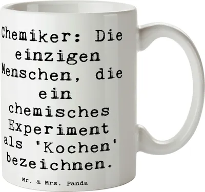 Produktbild von Mr. & Mrs. Panda Kaffeetasse Spruch Chemiker Koch - Weiß - Geschenk, Chemiehumor, Geschenke für Berufstätige, moderne Zeit, Becher, Berufsgestaltung, Beruf, Tasse