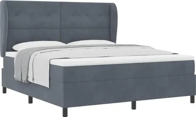 Produktbild von Boxspringbett mit Matratze Dunkelgrau 200 x 180 cm Samt