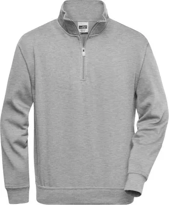 Produktbild von Sweatshirt mit Stehkragen und Reißverschluss grey-heather, Gr. L