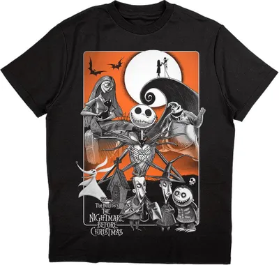 Produktbild von Nightmare Before Christmas - T-Shirt für Herren/Damen Uni RO3885 (L) (Schwarz/Orange)