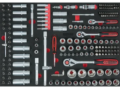 Immagine prodotto di set di chiavi a bussola da 1/4"+3/8"+1/2", 195 pezzi con inserto sistema 1/1