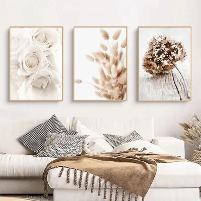 Wandbilder 3er-Set, Boho-Pflanzen-Poster, 20x30 cm, rahmenlos