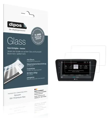 Produktbild von 2x Schutzfolie für Dynavin D9-7 Premium Flex - Anti-Shock 9H Folie dipos Glass Kunststoffglas