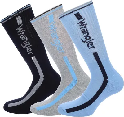 Immagine prodotto di Wrangler - Calze sportive per uomo/donna unisex (confezione da 3) GT7062 (38 EU - 42 EU) (blu/nero/grigio)